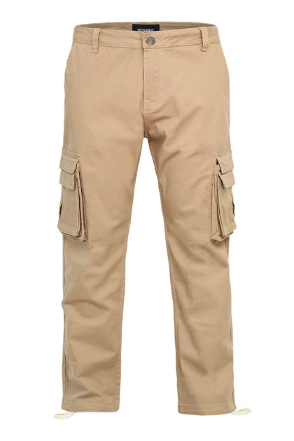 Baggy Pants- Khaki Side Pocket Baggy Fit Cargo Pants for Men