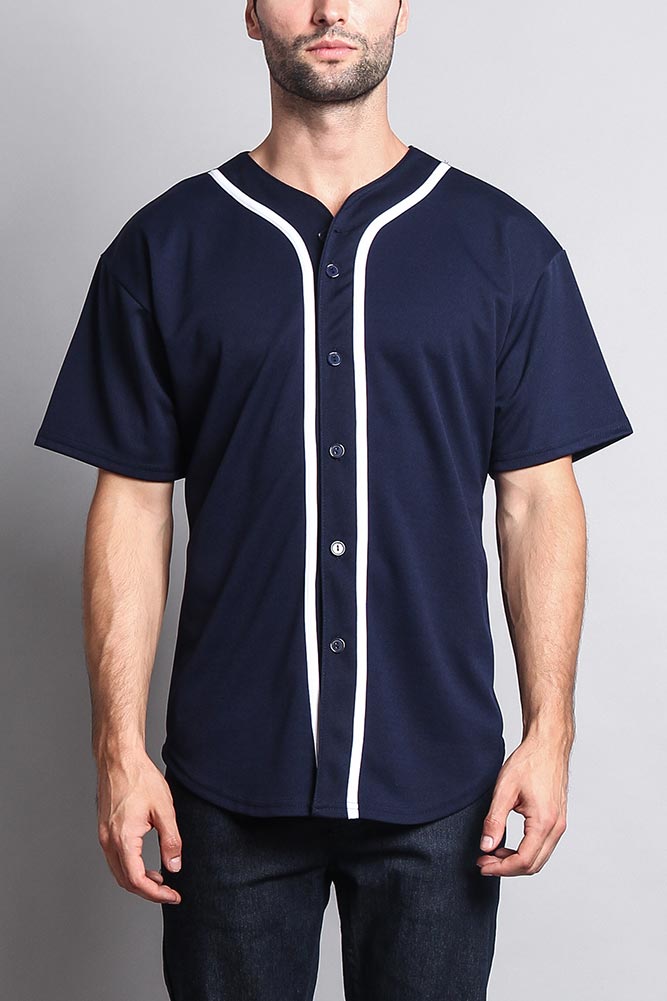 Baseball Button Down Short Sleeve Jersey Baseball Button Down Short Sleeve Jersey