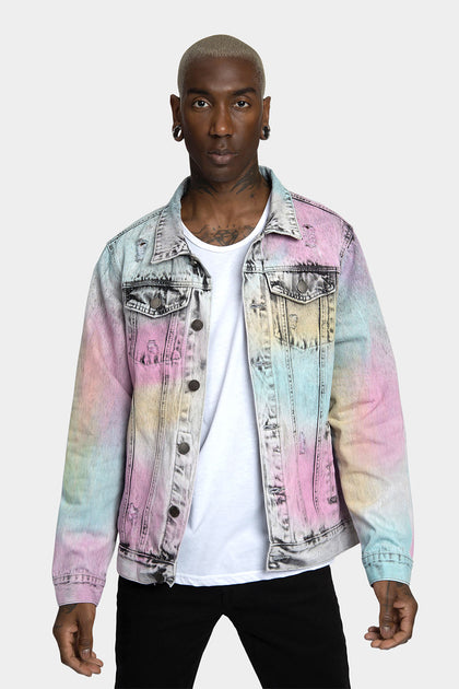 Multi Color Airbrushed Denim Jacket – G-Style USA