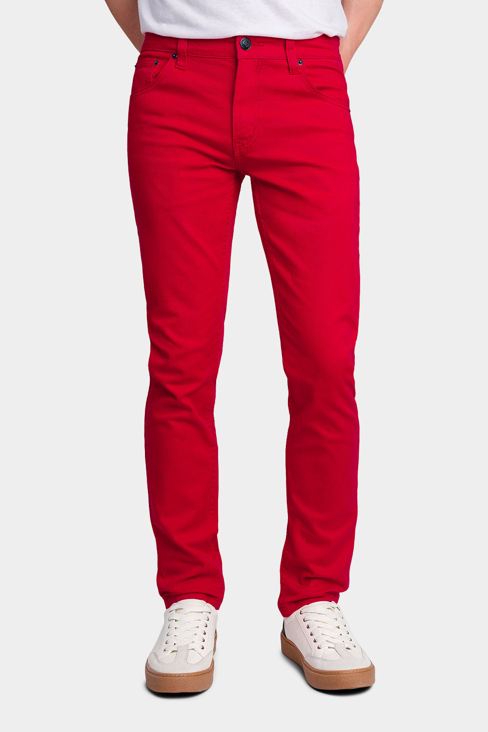 Men's Essential Skinny Fit Colored Jeans (Red) - Main Image