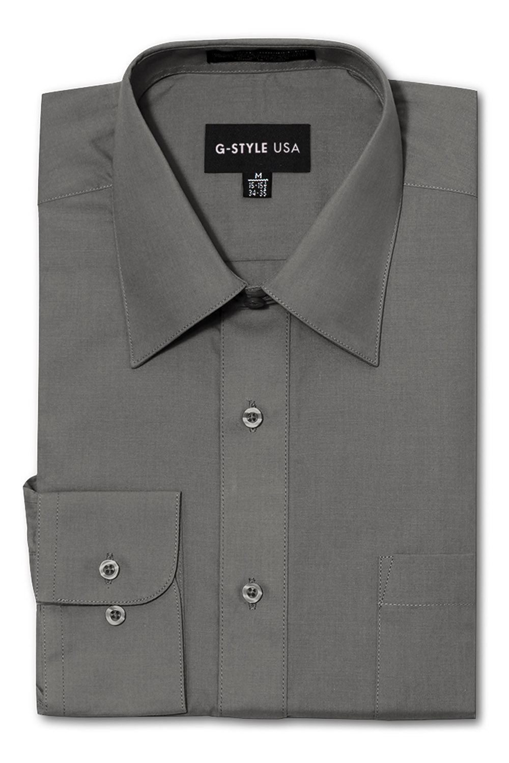 Men's Basic Solid Color Button Up Dress Shirt (Charcoal) Charcoal / Small/14-14.5 Neck/32-33 Sleeve Men's Basic Solid Color Button Up Dress Shirt (Charcoal) Charcoal / Small/14-14.5 Neck/32-33 Sleeve
