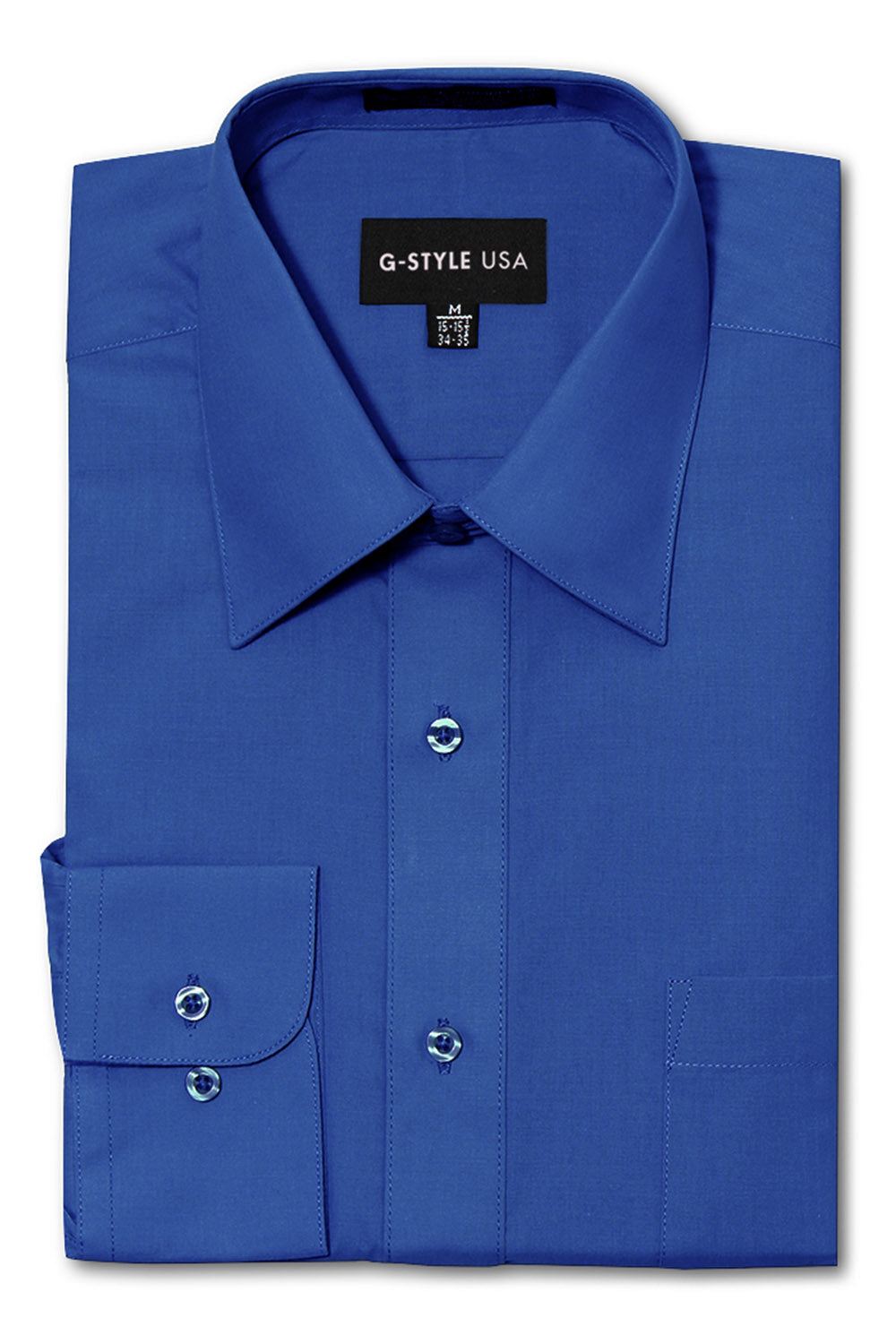 Men's Basic Solid Color Button Up Dress Shirt (Royal Blue) Royal Blue / 2X-Large/18-18.5 Neck/36-37 Sleeve Men's Basic Solid Color Button Up Dress Shirt (Royal Blue) Royal Blue / 2X-Large/18-18.5 Neck/36-37 Sleeve