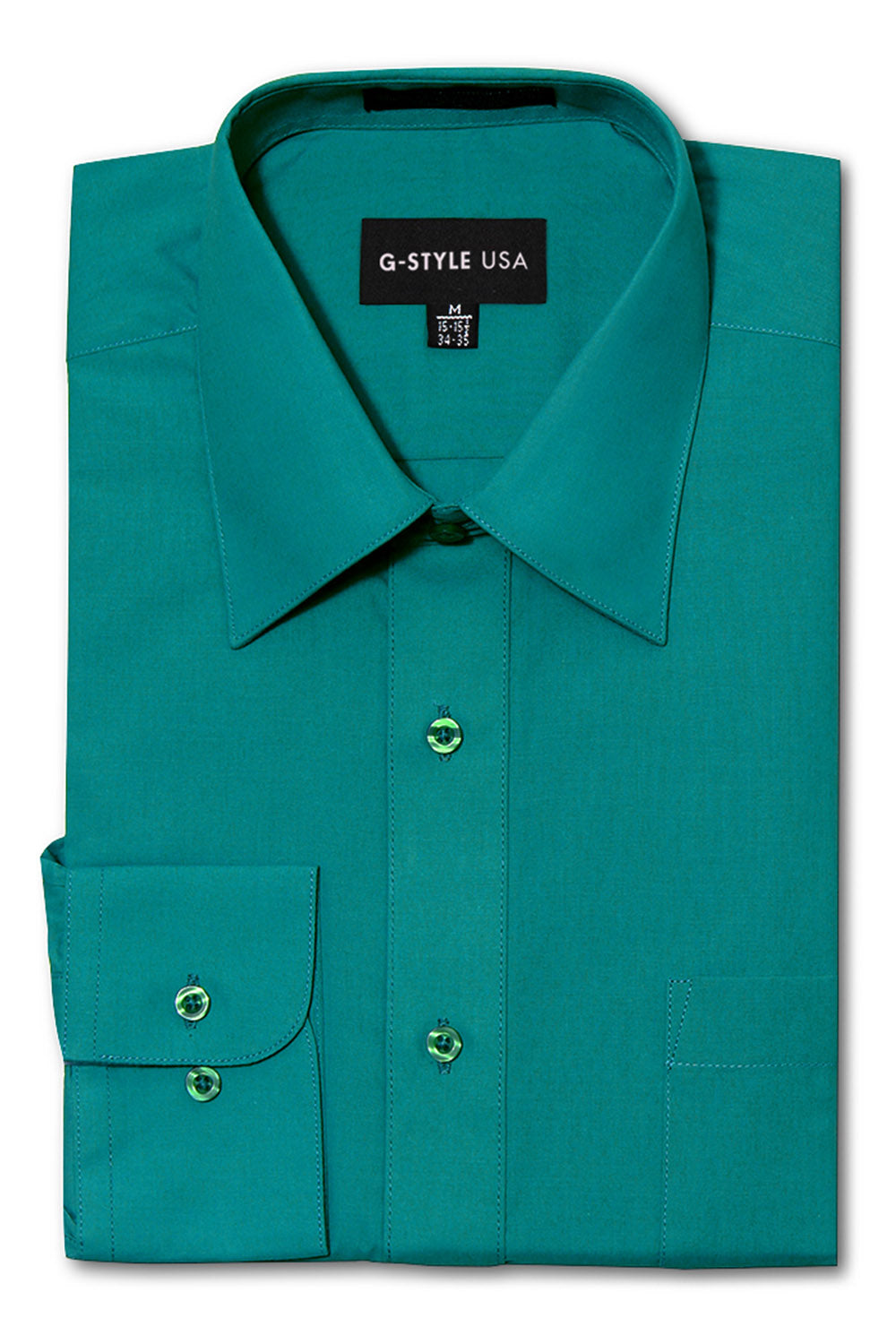 Men's Basic Solid Color Button Up Dress Shirt (Teal) Teal / 4X-Large/20-20.5 Neck/36-37 Sleeve Men's Basic Solid Color Button Up Dress Shirt (Teal) Teal / 4X-Large/20-20.5 Neck/36-37 Sleeve