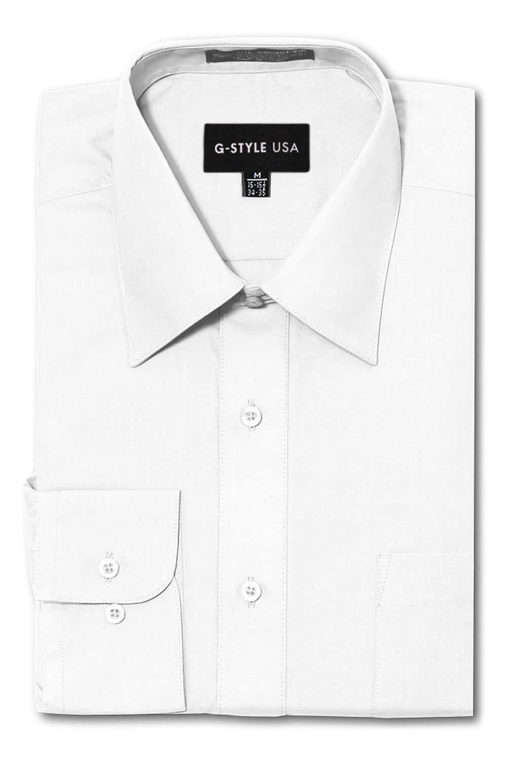Men's Basic Solid Color Button Up Dress Shirt (White), White / Medium/15-15.5 Neck/32-33 Sleeve Men's Basic Solid Color Button Up Dress Shirt (White), White / Medium/15-15.5 Neck/32-33 Sleeve