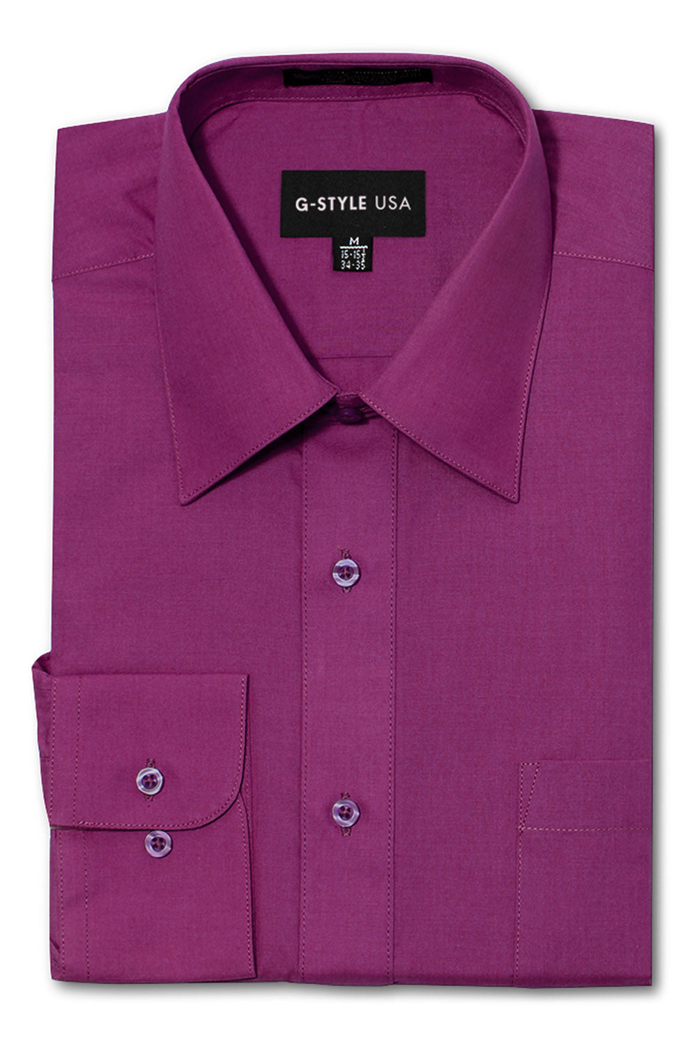 Men's Basic Solid Color Button Up Dress Shirt (Wine) Wine / 3X-Large/19-19.5 Neck/36-37 Sleeve Men's Basic Solid Color Button Up Dress Shirt (Wine) Wine / 3X-Large/19-19.5 Neck/36-37 Sleeve