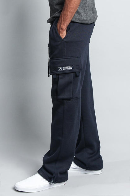 G-Style USA Men's Heavyweight Fleece Lounge Cargo Sweatpants, Up to 6XL