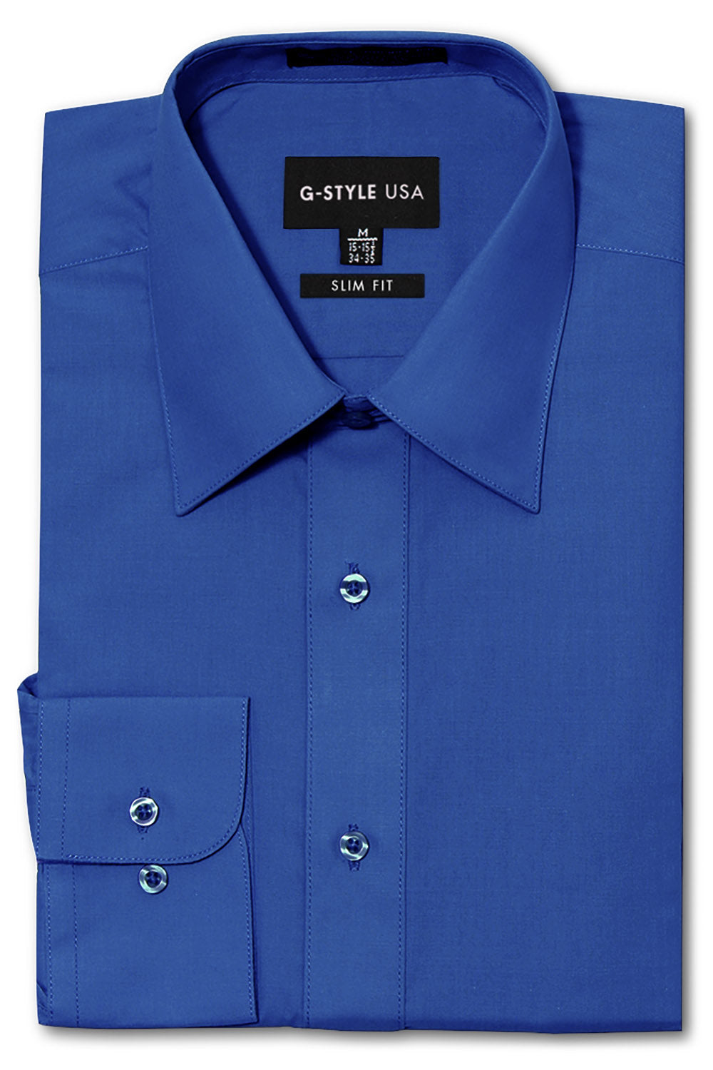 Men's Slim Fit Solid Color Dress Shirt (Royal Blue) Royal Blue / Medium/15-15.5 Neck/32-33 Sleeve Men's Slim Fit Solid Color Dress Shirt (Royal Blue) Royal Blue / Medium/15-15.5 Neck/32-33 Sleeve