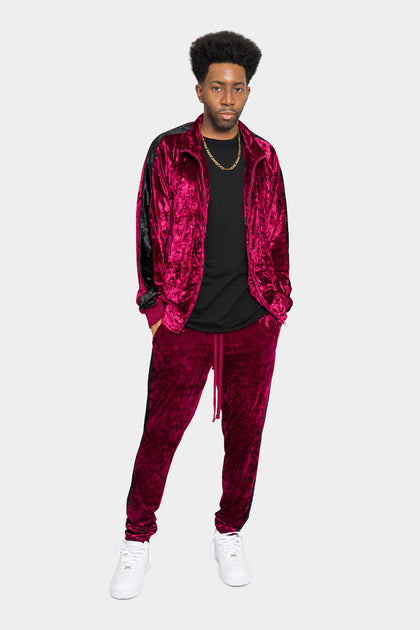 Accented Velour Track Suit
