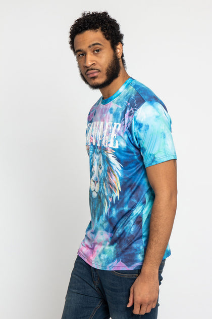 SAVAGE T-SHIRT GREEN AND YELLOW TIE DYE