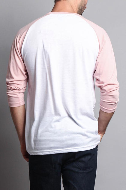 White and pink baseball sales tee