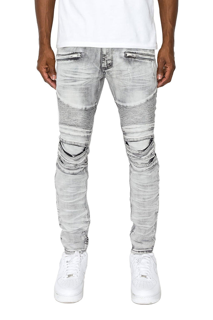 snesevis Hvem Sætte Men's Creased Biker Denim Jeans (New Coloway) – G-Style USA