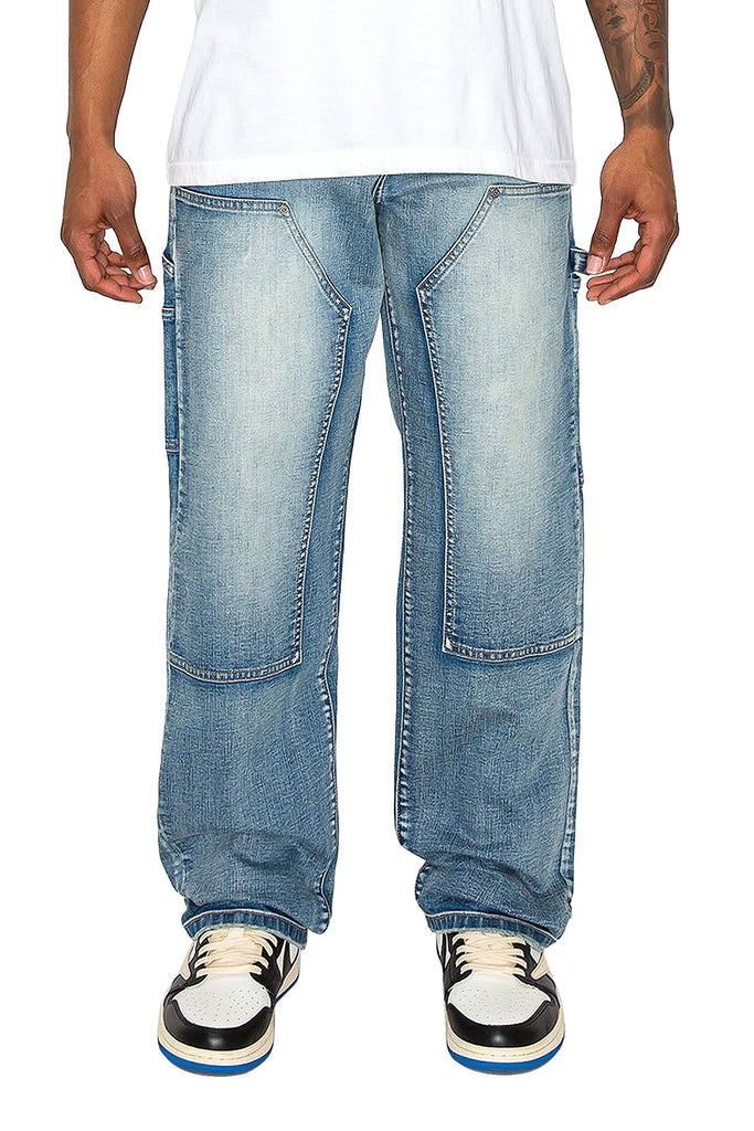 Men's Stacked Fit Distressed Denim Jeans