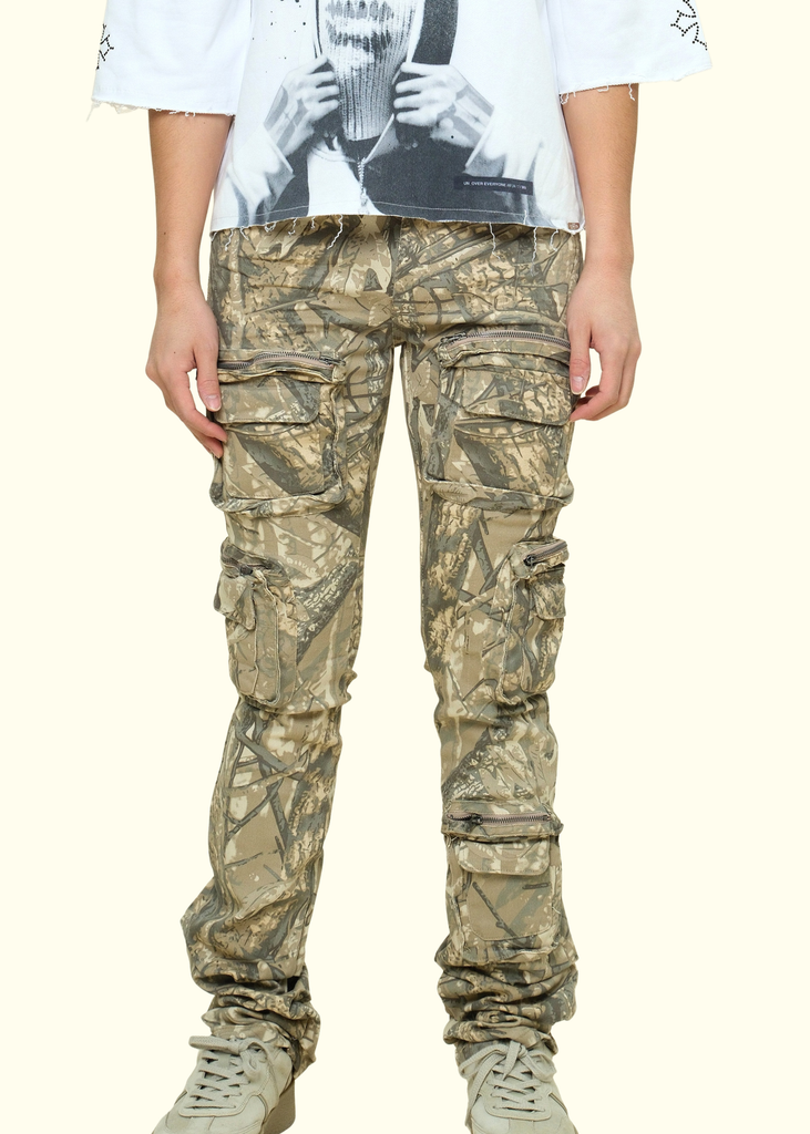 Twill Stacked Pants W/Multi Cargo Pocket