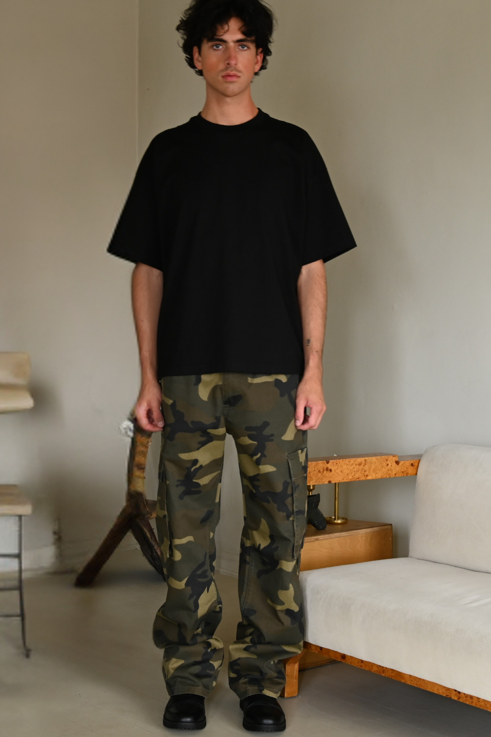 Baggy Fit Cargo Camo Pants