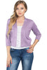 Women's Classic 3/4 Sleeve Cropped Cardigan