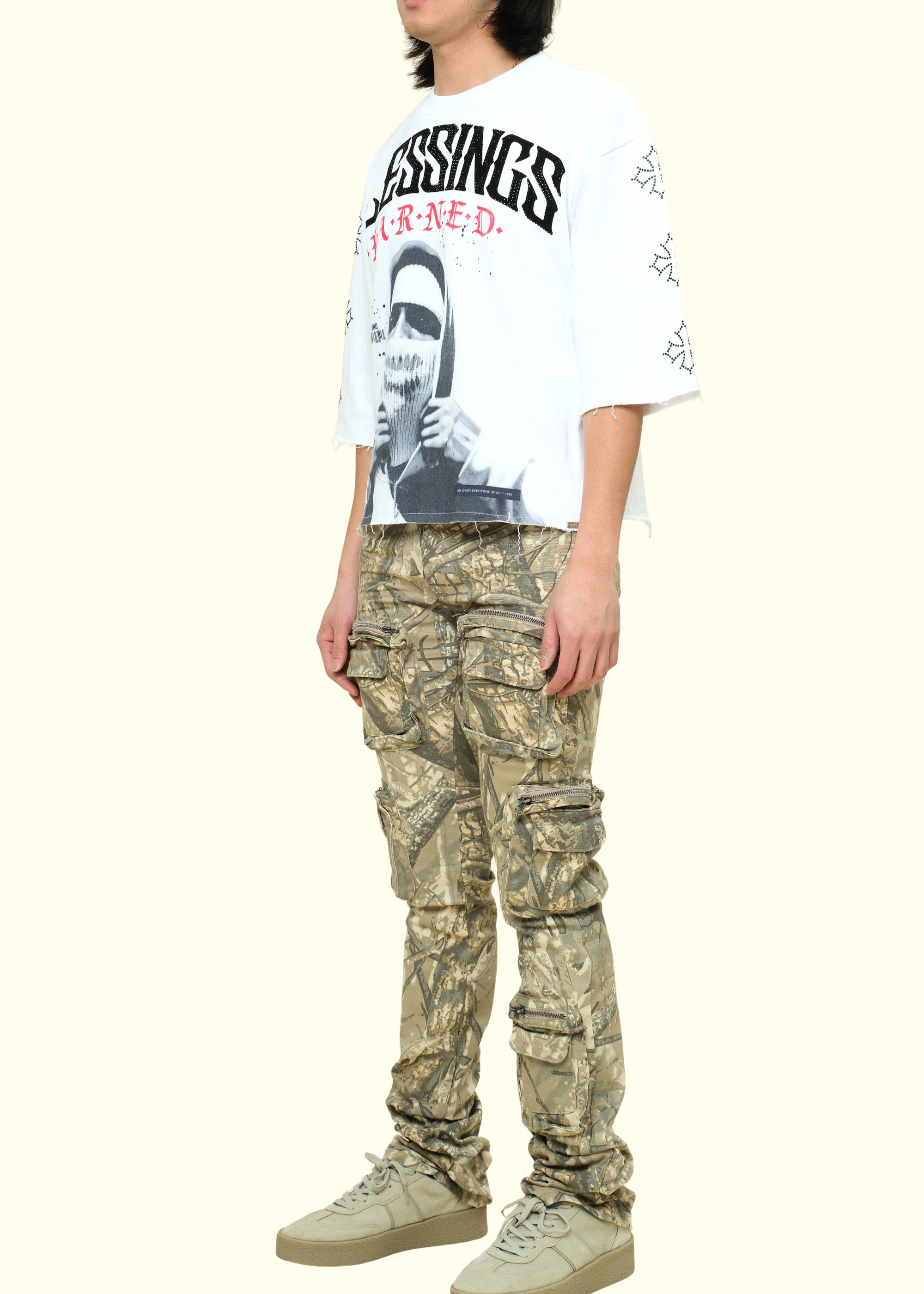 Twill Stacked Pants W/Multi Cargo Pocket