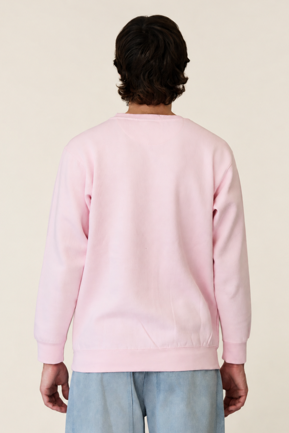 Basic Solid Crew-Neck Sweatshirt