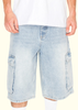 Baggy Fit Cargo Denim Shorts