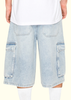 Baggy Fit Cargo Denim Shorts