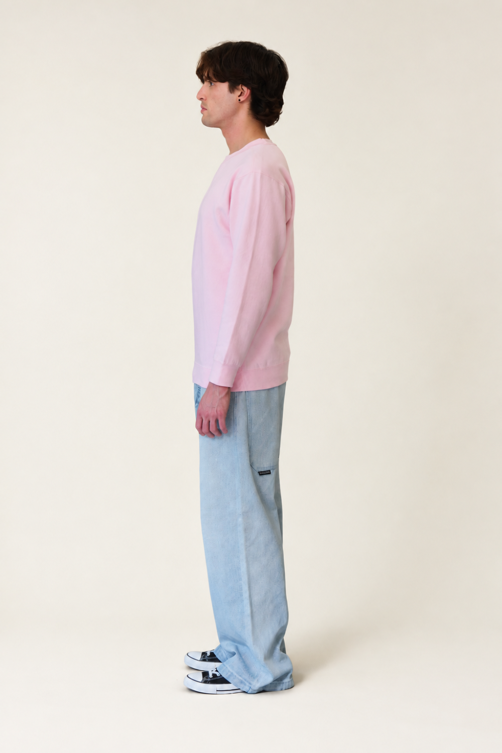 Basic Solid Crew-Neck Sweatshirt