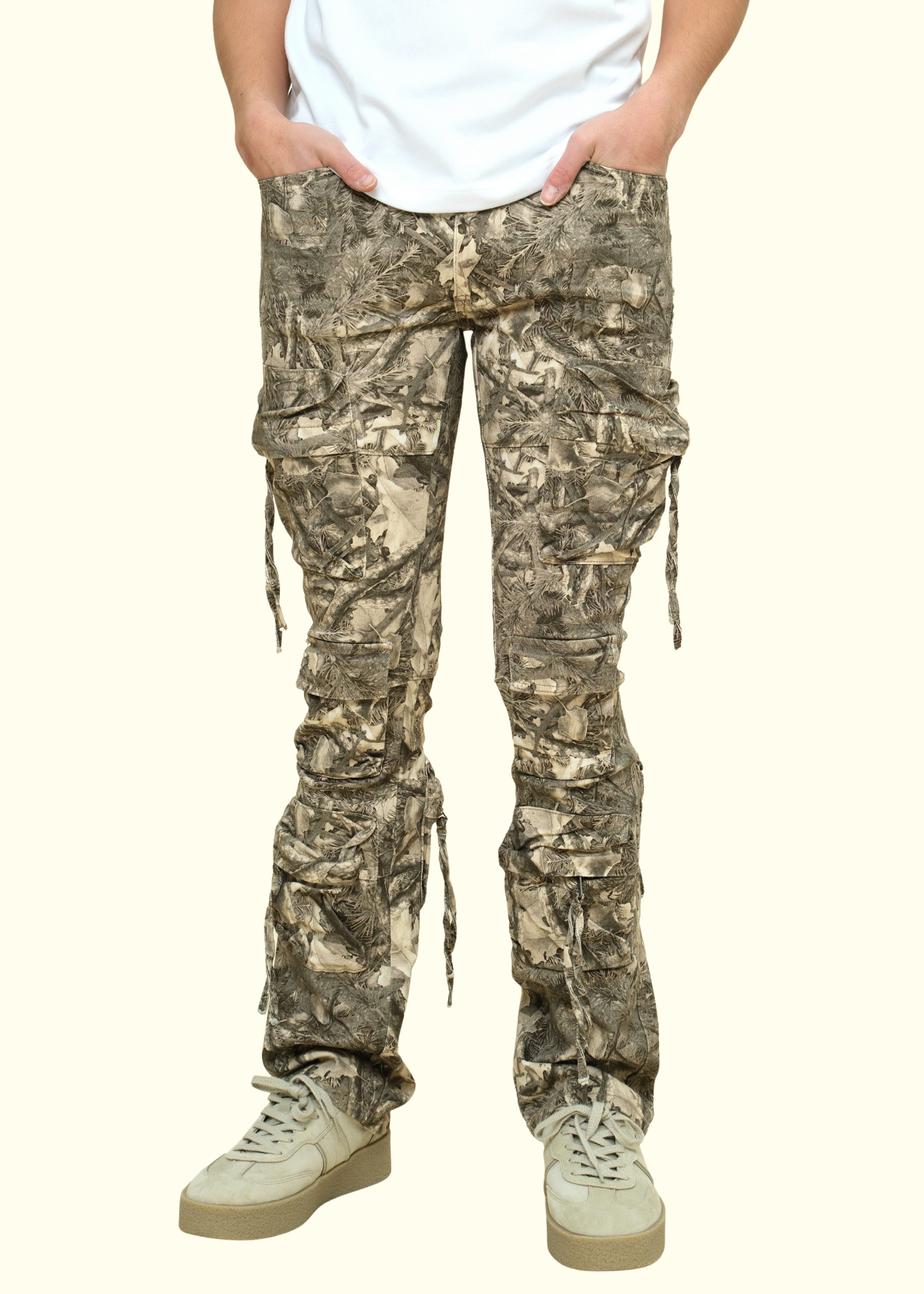 Twill Stacked Pants W/Multi Cargo Pocket