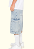 Baggy Fit Cargo Denim Shorts
