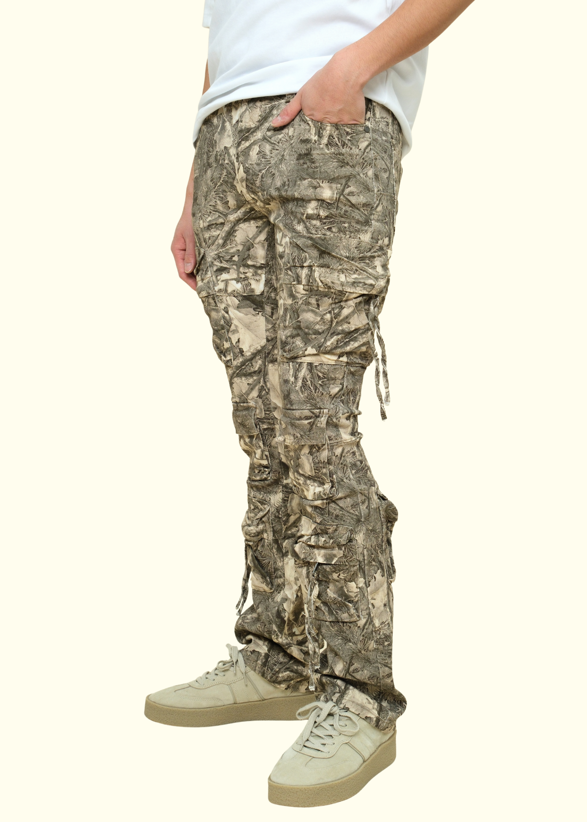 Twill Stacked Pants W/Multi Cargo Pocket