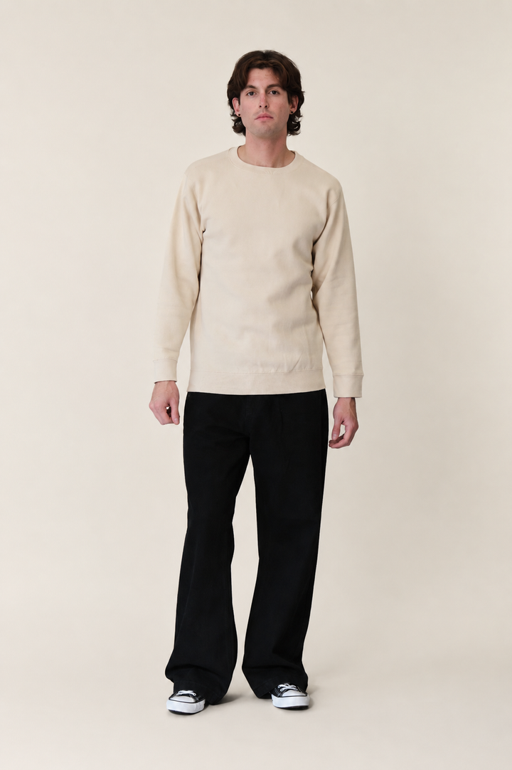 Basic Solid Crew-Neck Sweatshirt AMS