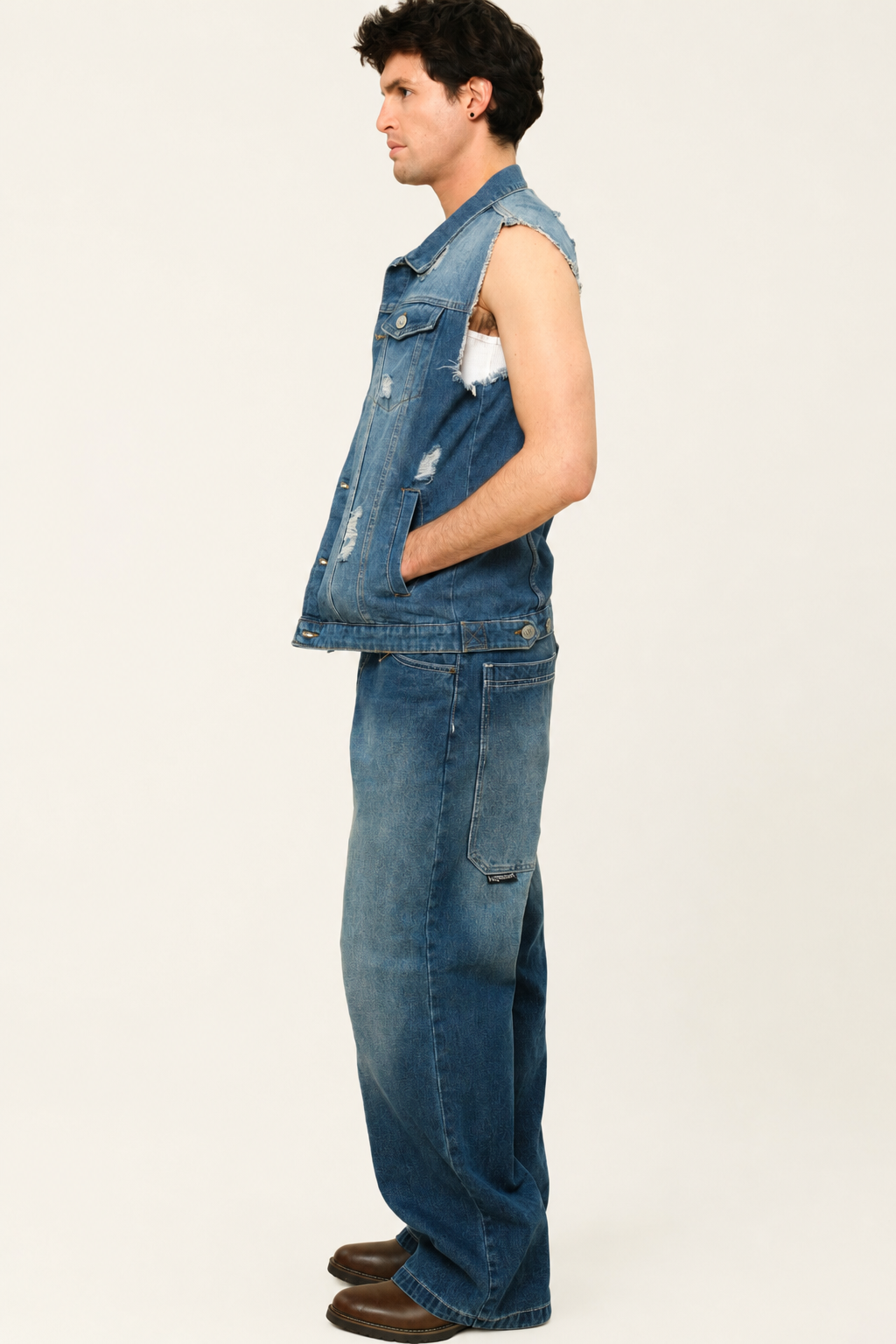 Essential Distressed Denim Vest