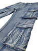 Men's Baggy Fit Double Cargo Denim Jeans