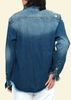 Distressed Denim Button Up Shirt Jacket