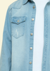 Distressed Denim Button Up Shirt Jacket