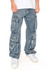 Men's Baggy Fit Double Cargo Denim Jeans