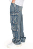 Men's Baggy Fit Double Cargo Denim Jeans