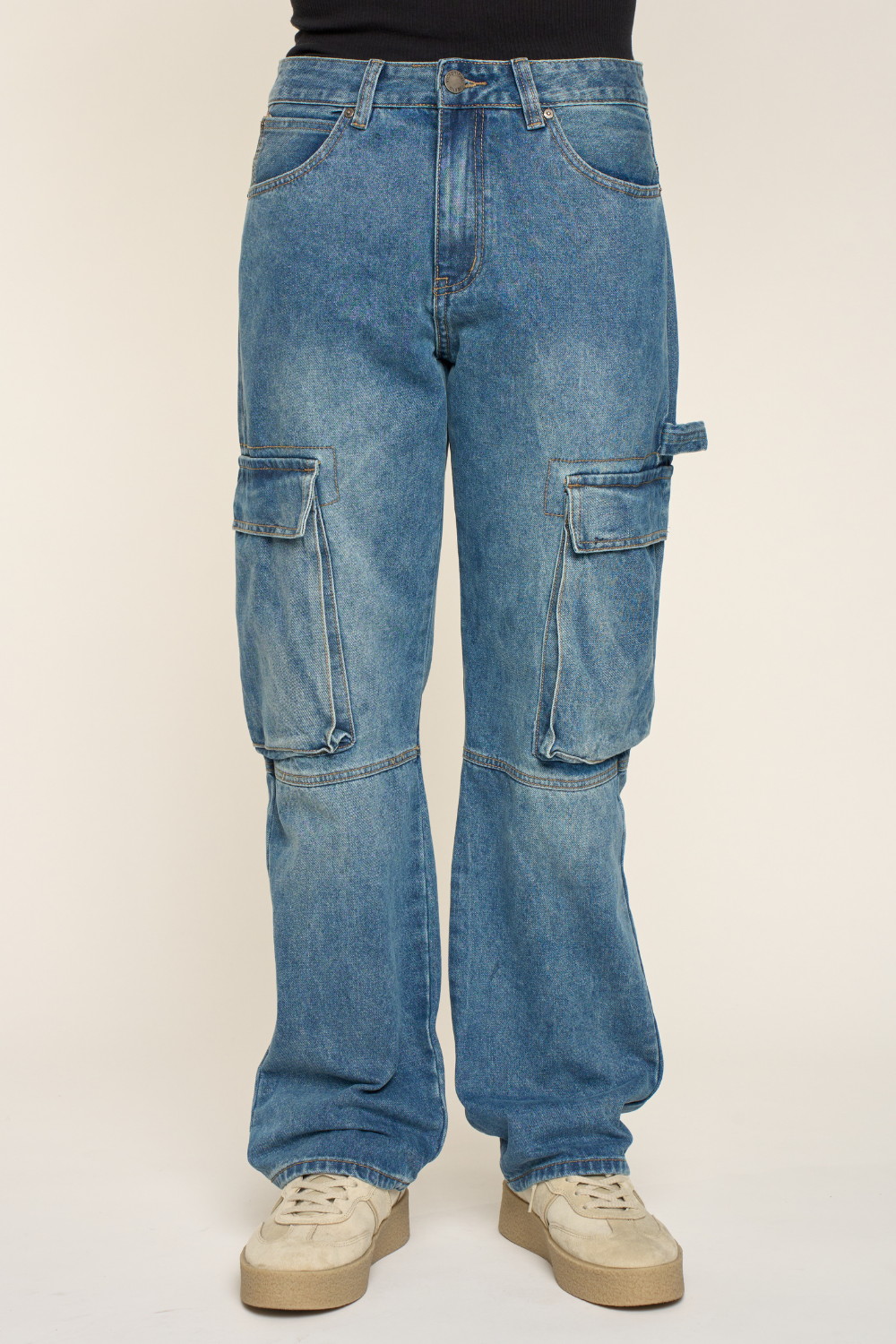 Baggy Fit Cargo Denim Jeans