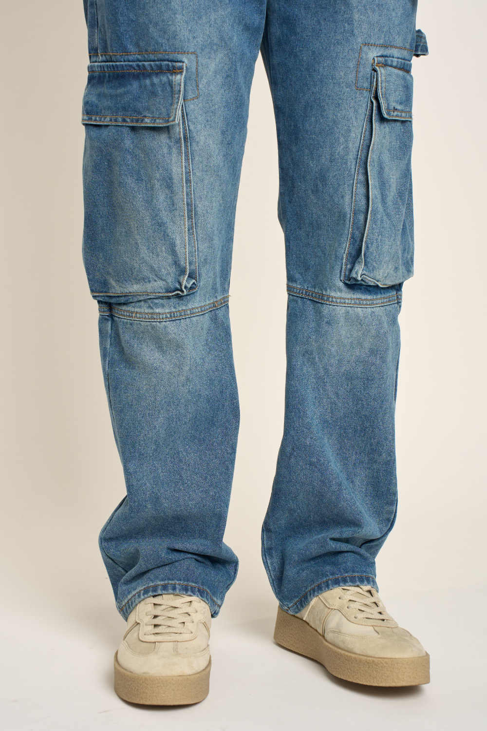 Baggy Fit Cargo Denim Jeans