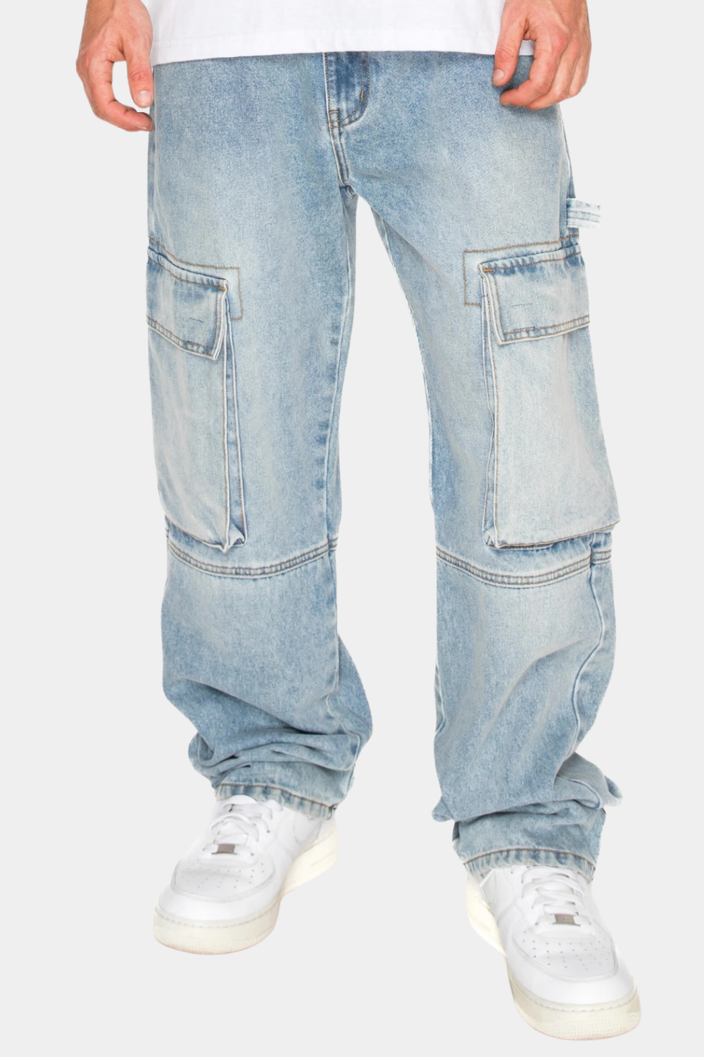Baggy Fit Cargo Denim Jeans