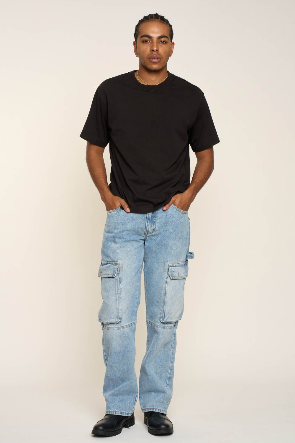 Baggy Fit Cargo Denim Jeans