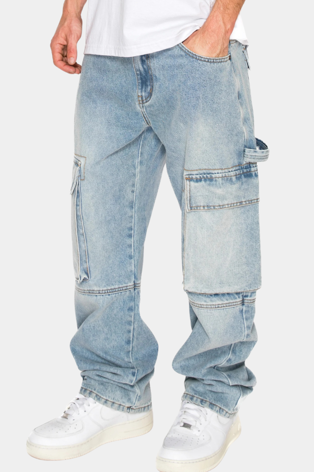 Baggy Fit Cargo Denim Jeans