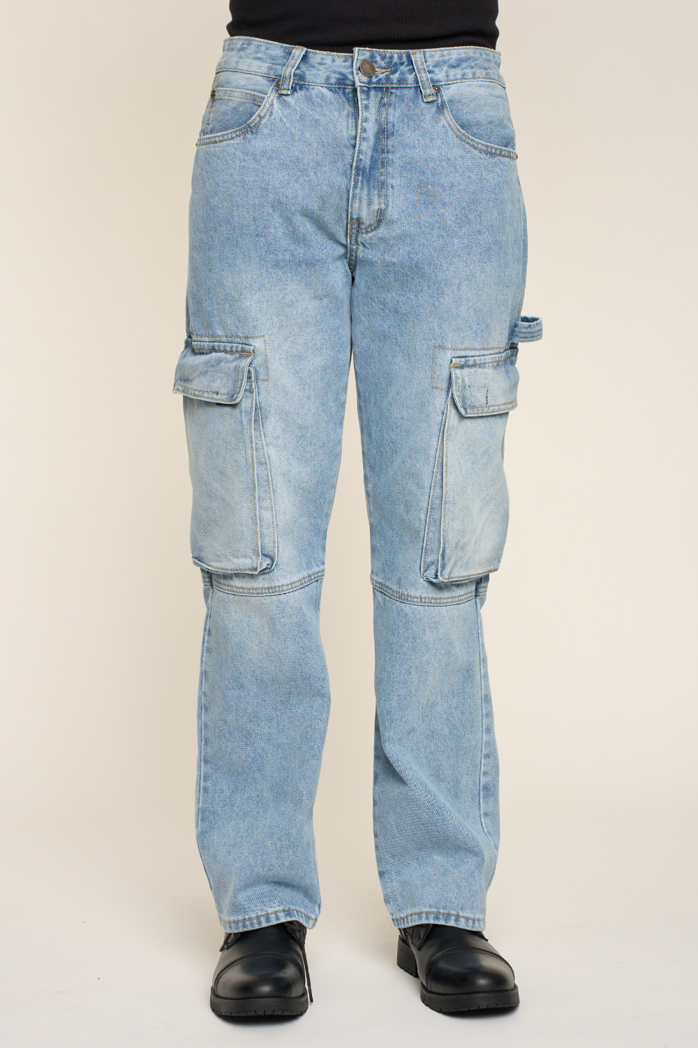 Baggy Fit Cargo Denim Jeans