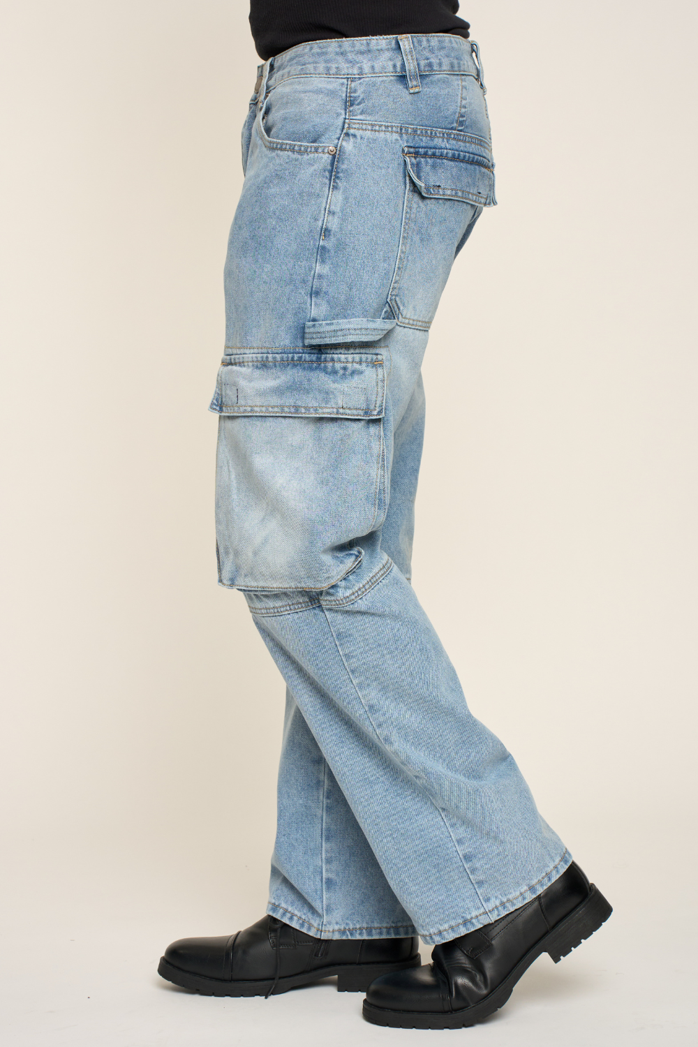 Baggy Fit Cargo Denim Jeans