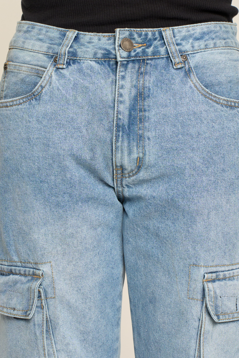 Baggy Fit Cargo Denim Jeans