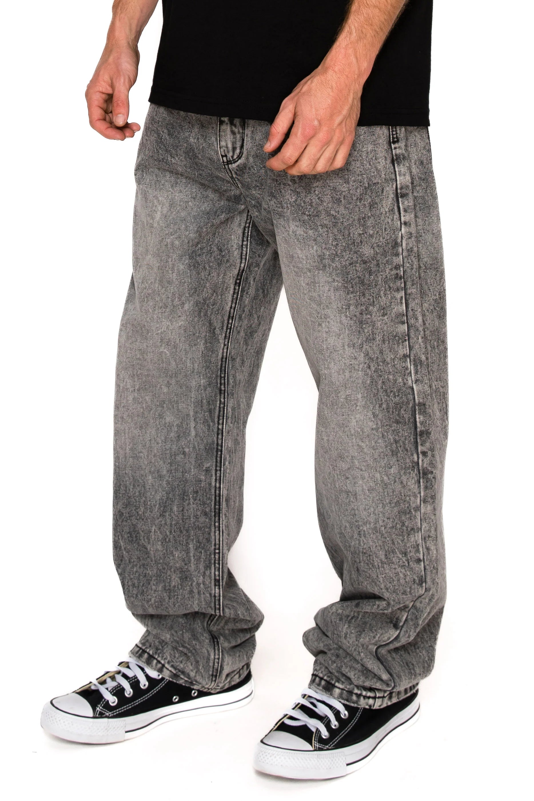 Men's Baggy Fit Stone Washed Jeans