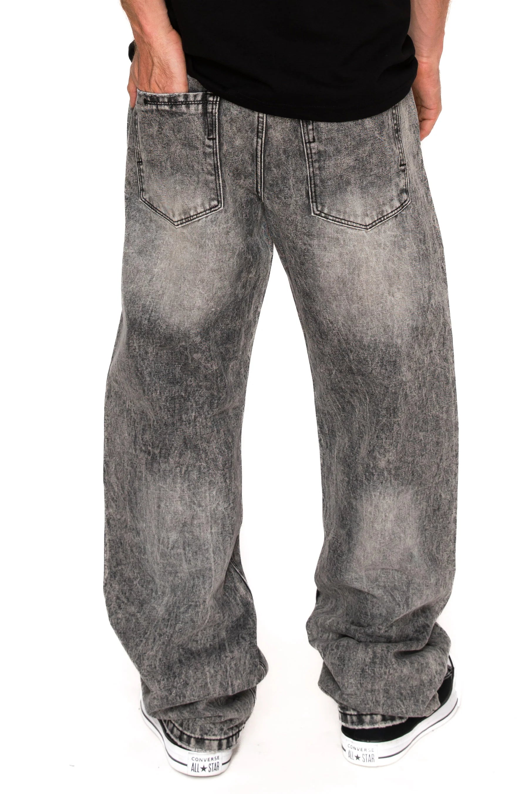Men's Baggy Fit Stone Washed Jeans