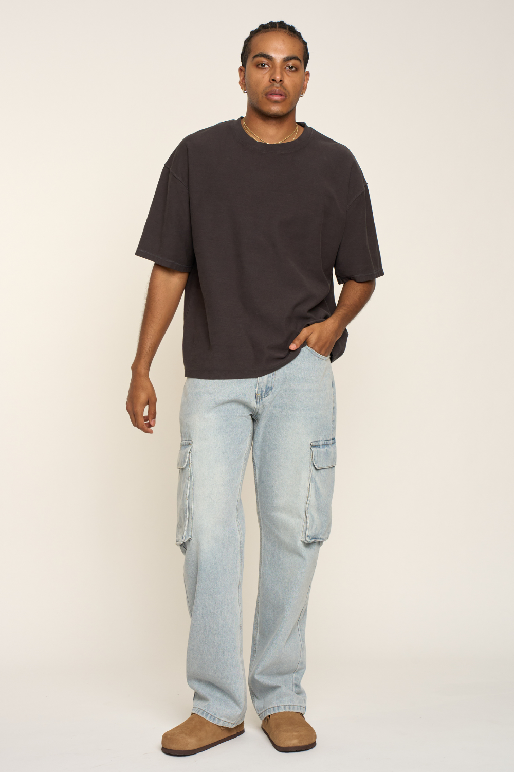 Baggy Fit Cargo Denim Jeans