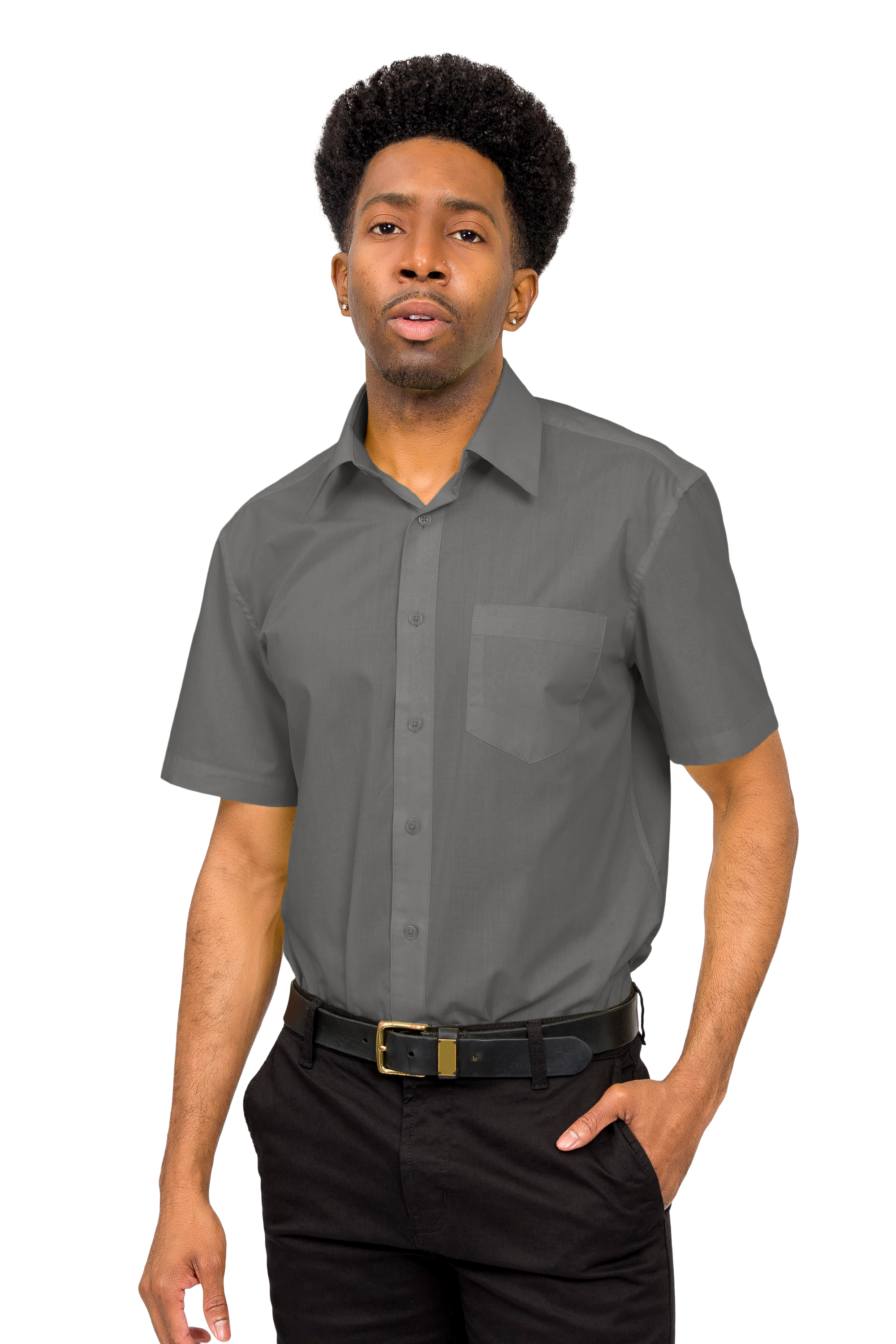 men's gray short sleeve dress shirts Hisdern Men's Short Sleeve Dark Grey Casual Linen Shirts for Summer Beach 4XL