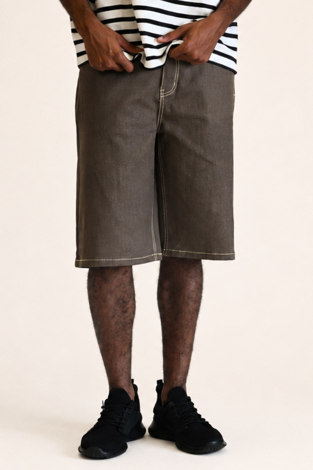 Baggy Fit Raw Denim Shorts Victorious
