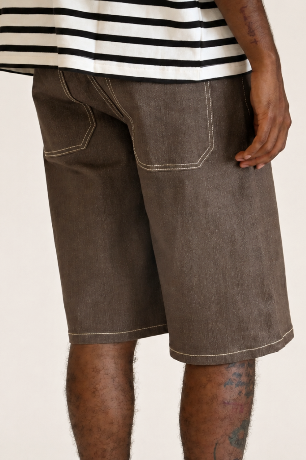 Baggy Fit Raw Denim Shorts Victorious