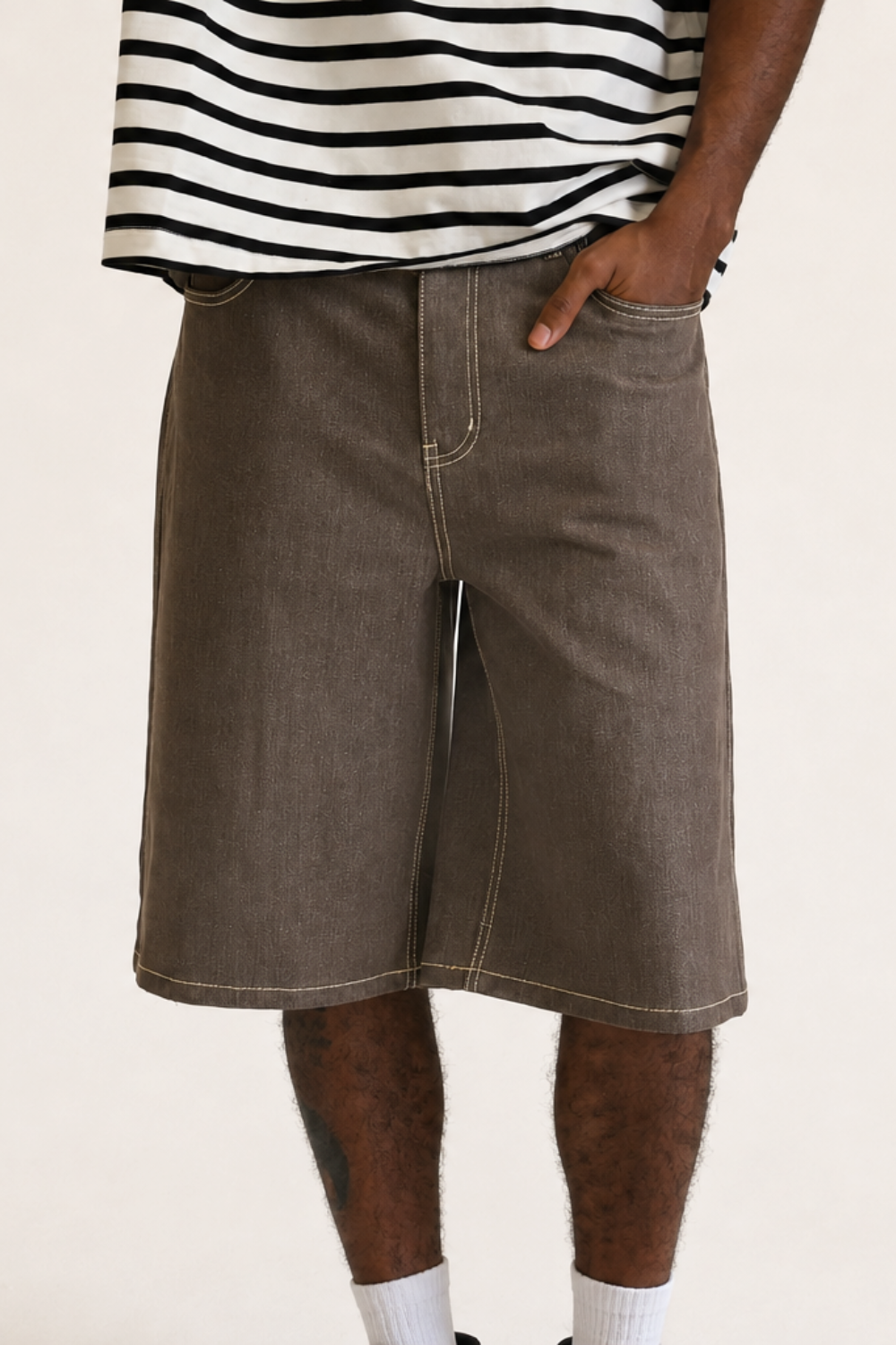 Baggy Fit Raw Denim Shorts Victorious