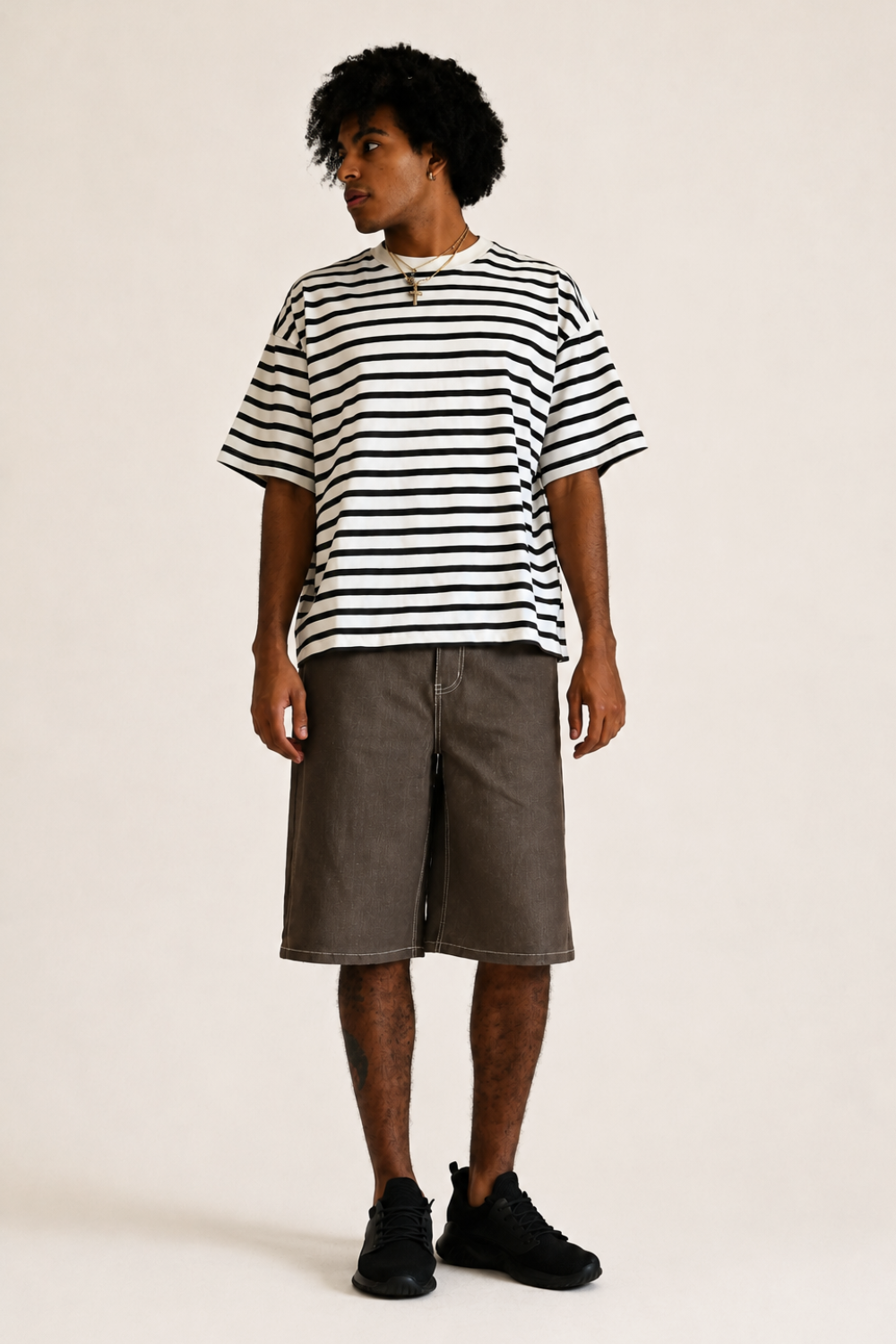 Baggy Fit Raw Denim Shorts Victorious